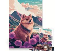 Rompecabezas Pomerania Naturaleza Pompón 1000 Piezas para Adolescentes Juguete para Ejercitar la Mente Tiempo Arte Montaje Regalo de Temporada (50x75cm)
