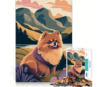 Rompecabezas Pomerania Naturaleza Pompón 1000 Piezas para Adultos Rompecabezas Mental Rompecabezas Mental Calmante Arte Ensamblaje (50x75cm)