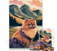 Rompecabezas Pomerania Naturaleza Pompón 1000 Piezas para Adultos Rompecabezas Mental Rompecabezas Mental Calmante Arte Ensamblaje (50x75cm)