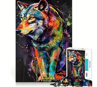 Rompecabezas Pop Art de Lobo de 1000 Piezas para Adolescentes Estimula la cognición Divertido Cierre Seguro Sin Piezas Sueltas Una Forma entretenida de Pasar el Tiempo Libre (38x26cm)