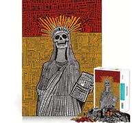 Rompecabezas Pop Art Día de Muertos Calavera Libertad para Adolescentes 1000 Piezas Fortalece la Memoria Pasatiempo Calma Regalo Festivo de Calidad (38x52cm)