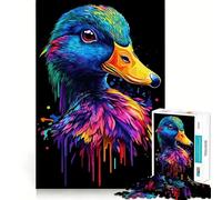 Rompecabezas Pop Art Rainbow Duck de 1000 Piezas para Adultos Juguete para el hogar Disfrute de un Corte Fino Regalo Ideal para Papá Noel (38x52cm)