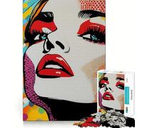 Rompecabezas Pop Art Retrato de Mujer, 1000 Piezas, para Adultos, Regalos, Juguete de Lógica, Disfruta Lento, Corte Preciso, Regalo Elegante (38x26cm)