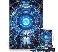 Rompecabezas Portal Cuántico Futurista para Adultos 1000 Piezas Mejora la Memoria Ocio Diversión Bordes Precisos Un Regalo Encantador (38x26cm)