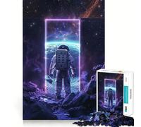 Rompecabezas Portal Espacial Neón Morado 1000 Piezas para Adolescentes Juguete Cognitivo Pasatiempo Relajante Borde Premium Lista de Deseos de Santa Claus (38x26cm)