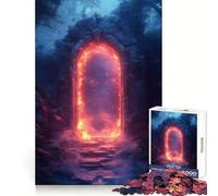 Rompecabezas Portal Místico en Bosque Oscuro de 1000 Piezas para Adolescentes Fortalece la Memoria Ideal para el hogar y el Ocio Bordes limpios Regalo preciado (50x75cm)