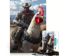 Rompecabezas postapocalíptico de 1000 Piezas con diseño de Gallo Jinete para Adolescentes Rompecabezas fácil de armar Ocio Impecable Regalo Ideal para Navidad (38x26cm)