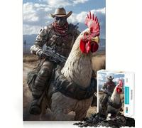 Rompecabezas postapocalíptico de 1000 Piezas con diseño de Gallo Jinete para Adultos Juguete Inteligente para armar Juntos Diversión con Corte preciso Exhibición artística (50x75cm)