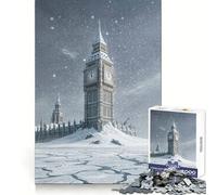 Rompecabezas postapocalíptico del Big Ben y el Parlamento, 1000 Piezas, para Adultos Juguete de lógica Estimulante, Juego Relajante, Bordes Transparentes, Regalo conmovedor (38x52cm)