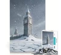 Rompecabezas postapocalíptico del Big Ben y el Parlamento, 1000 Piezas, para Adultos Juguete de lógica Estimulante, Juego Relajante, Bordes Transparentes, Regalo conmovedor (38x52cm)