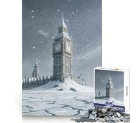 Rompecabezas postapocalíptico del Big Ben y el Parlamento, 1000 Piezas para Adultos Piensa con Inteligencia Juguete Divertido y fácil de armar Exhibición artística con Corte preciso (38x26cm)