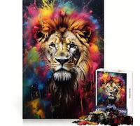 Rompecabezas Powder Splash Lion de 1000 Piezas para Adultos Ideal para Mejorar la Memoria Pasatiempo para el hogar Decoración de Pared con imágenes (38x52cm)