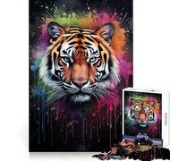 Rompecabezas Powder Splash Tiger de 1000 Piezas para Adolescentes Juguete de razonamiento y Desarrollo de Habilidades Sin estrés Corte preciso Un Regalo Encantador 38x52cm