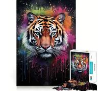 Rompecabezas Powder Splash Tiger de 1000 Piezas para Adolescentes Juguete de razonamiento y Desarrollo de Habilidades Sin estrés Corte preciso Un Regalo Encantador 38x52cm