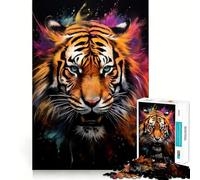 Rompecabezas Powder Splash Tiger de 1000 Piezas para Adolescentes, Juguete de razonamiento y Desarrollo Mental, Ideal para Relajarse (38x26cm)