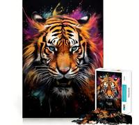 Rompecabezas Powder Splash Tiger de 1000 Piezas para Adultos Ideal para Mejorar la Memoria, aliviar el estrés y armar (50x75cm)