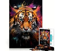 Rompecabezas Powder Splash Tiger para Adultos, 1000 Piezas, lógica Clara, Juguete, Tiempo Libre, Corte Perfecto, Regalo Creativo (38x52cm)