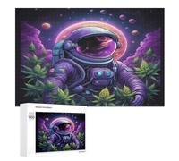 Rompecabezas premium de astronauta de 1000 piezas para adultos y niños, rompecabezas de madera divertidos y educativos, regalo perfecto (75 x 50 cm)