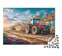 Rompecabezas Premium de Estilo de Campo Rural con Escena de Agricultura de Tractor en cartón, Regalo desafiante Familiar para niños 70x50cm/1000 Piezas