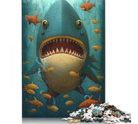 Rompecabezas Premium de tiburón del océano, 100% Reciclado, de cartón 100% Reciclado, para Adultos a Partir de 12 años 1000 Piezas (26 x 38 cm).