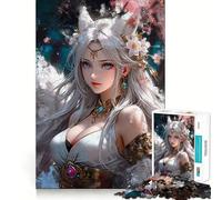 Rompecabezas Princesa Zorra Blanca para Adolescentes, 1000 Piezas, Juguete Inteligente, Juego Relajante, Corte Suave, Regalo Increíble 38x52cm