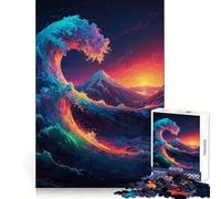 Rompecabezas prismático de Olas Grandes de 1000 Piezas para Adolescentes Mejora la Memoria, diversión Relajante, Bordes Afilados, 38x26cm