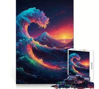 Rompecabezas prismático de Olas Grandes de 1000 Piezas para Adolescentes Mejora la Memoria, diversión Relajante, Bordes Afilados, 50x75cm