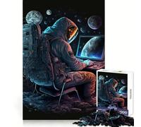 Rompecabezas Programador en el Espacio para Adolescentes, 1000 Piezas, Juguete de lógica Pura, Tranquilo, Sereno, Limpio, decoración de Pared 38x26cm