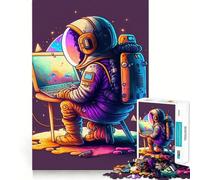 Rompecabezas Programador en el Espacio para Adolescentes, 1000 Piezas, Mejora la Memoria, diversión Tranquila, Bordes precisos, Regalo artístico 38x52cm