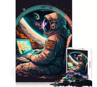 Rompecabezas Programador en el Espacio para Adolescentes 1000 Piezas para Mejorar la Memoria para Jugar despacio para Disfrutar de un Juego de Cartas con Bordes limpios 38x26cm