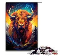Rompecabezas psicodélico Colorido de Bison de 1000 Piezas para Adultos Juego de relajación Familiar antiestrés desafío difícil 75 x 50 cm