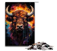 Rompecabezas psicodélico Colorido de Bisonte de 1000 Piezas para niños Rompecabezas de Madera decoración del hogar 1000 Piezas (75 x 50 cm)