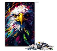 Rompecabezas psicodélico de 1000 Piezas con diseño de águila Colorida Rompecabezas de Madera Juegos educativos decoración del hogar 75 x 50 cm