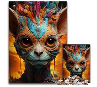 Rompecabezas psicodélico de 1000 Piezas de lémur, desafiante Juego Decorativo para Hacer uno Mismo, Juguete Interactivo Familiar de 26x38cm/10,23x14,96 Pulgadas.
