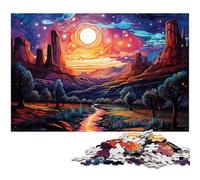 Rompecabezas psicodélico de 1000 Piezas de Moab Utah de Noche de Madera para Juegos educativos decoración del hogar (tamaño 75 x 50 cm)