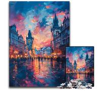Rompecabezas psicodélico de 1000 Piezas del Big Ben de cartón, Juego Decorativo DIY Que desafía el Cerebro, Juguete Interactivo Familiar de 26x38cm/10,23x14,96 Pulgadas.