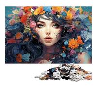 Rompecabezas psicodélico de 1000 Piezas diseño de Diosa Floral para Adultos Adolescentes a Partir de 14 años (38 x 26 cm)