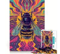 Rompecabezas psicodélico de 1000 Piezas para Adolescentes con diseño de Abejas Juguete Inteligente para Fortalecer los Lazos Familiares Corte Suave Lista de Deseos de Papá Noel 50x75cm