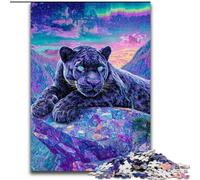 Rompecabezas psicodélico de 1000 Piezas para Adultos, diseño de Pantera Negra Un desafío para la Mente, Actividad Familiar, decoración del hogar, Regalo navideño (50x75cm)