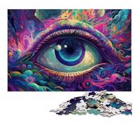 Rompecabezas psicodélico de 1000 Piezas para Adultos diseño de Tercer Ojo con Corte de precisión Adolescentes a Partir de 14 años (tamaño 38 x 26 cm)