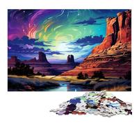 Rompecabezas psicodélico de 1000 Piezas para Adultos Moab Utah de Noche desafío Educativo antiestrés desafío difícil (tamaño 38 x 26 cm)