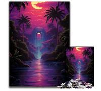 Rompecabezas psicodélico de Atardecer para Adultos,1000 Rompecabezas difíciles,Juego Creativo Familiar y decoración del hogar, Adolescentes,50x75cm/19,68x29,52 Pulgadas.