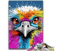 Rompecabezas psicodélico de Avestruz de 1000 Piezas para Adolescentes, Ideal para Adultos, Ideal para aliviar el estrés, un desafío difícil y un Regalo de Amigo Secreto (26x38cm)