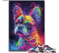 Rompecabezas psicodélico de Bulldog francés de 2000 Piezas para Adolescentes, Juegos educativos, decoración del hogar, (70x100cm)