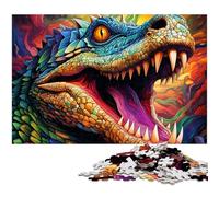 Rompecabezas psicodélico de cocodrilo del Nilo, 1000 Piezas para Adultos, de cartón, decoración del hogar y para Las Vacaciones, 26x38cm/10,23x14,96 Pulgadas.