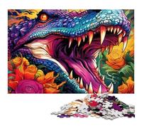 Rompecabezas psicodélico de cocodrilo del Nilo de 1000 Piezas,Ideal para Adultos,un desafiante Rompecabezas para Adolescentes,Divertido Juego Interactivo para Toda la Familia,26x38cm
