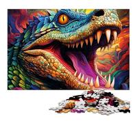 Rompecabezas psicodélico de cocodrilo del Nilo para Adultos, 1000 Piezas, cartón, decoración hogar o la Oficina, Regalo Ideal de Navidad, 26x38cm/10,23x14,96 Pulgadas.