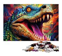 Rompecabezas psicodélico de cocodrilo del Nilo para Adultos, 1000 Piezas, de Madera, para estimular el Cerebro, Juego Decorativo, Juguete Interactivo Familiar, 50x75cm/19,68x29,52 Pulgadas