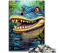 Rompecabezas psicodélico de cocodrilo del Nilo para Adultos y Adolescentes, Juguete adictivo para estimular la Inteligencia y la decoración del hogar (75x50cm)