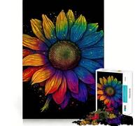 Rompecabezas psicodélico de Girasoles para Adolescentes, 1000 Piezas, Juego de lógica, diversión en Interiores, Pieza de colección de Arte de Bordes precisos 38x26cm